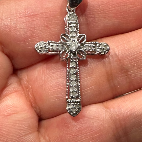 Diamond Silver Cross - Picture 4 of 10